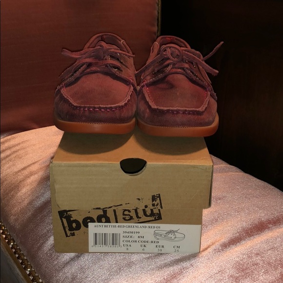 Bed Stu Aunt Bettie Leather Loafers Red Size 8. - Picture 8 of 8